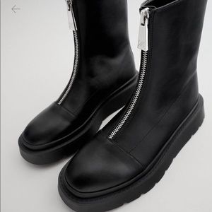 Zippered low heeled ankle boots TRF Zara size 41